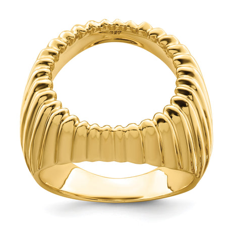 15 mm 14k Yellow Gold coin bezel ring for US $1 Indian Princess Type 2 — additional image