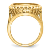 15 mm 14k Yellow Gold coin bezel ring for US $1 Indian Princess Type 2 — alternate view