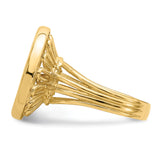 15 mm 14k Yellow Gold coin bezel ring for US $1 Indian Princess Type 2 — additional image