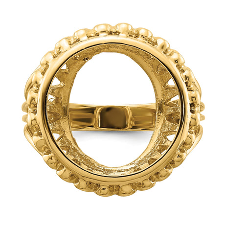 15 mm 14k Yellow Gold coin bezel ring for US $1 Indian Princess Type 2 — additional image