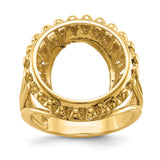 15 mm 14k Yellow Gold coin bezel ring for US $1 Indian Princess Type 2 — additional image