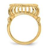 15 mm 14k Yellow Gold coin bezel ring for US $1 Indian Princess Type 2 — alternate view