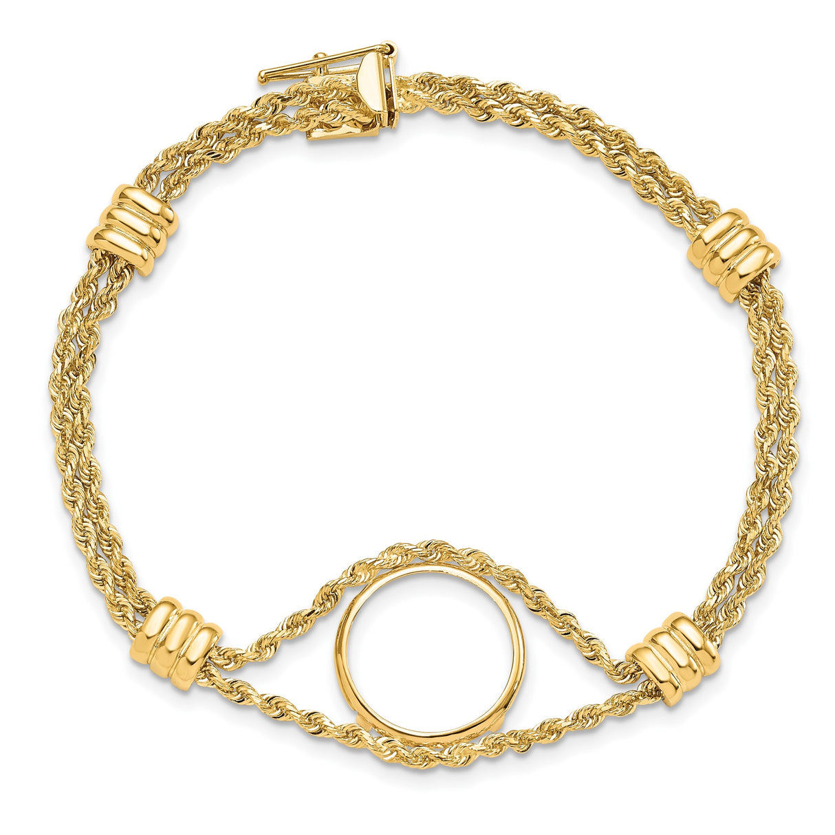 15 mm 14k Yellow Gold coin bezel bracelet for US $1 Indian Princess Type 3 — additional image