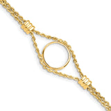 15 mm 14k Yellow Gold coin bezel bracelet for US $1 Indian Princess Type 3