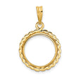 15 mm 14k Yellow Gold coin bezel pendant for US $1 Indian Princess Type 3