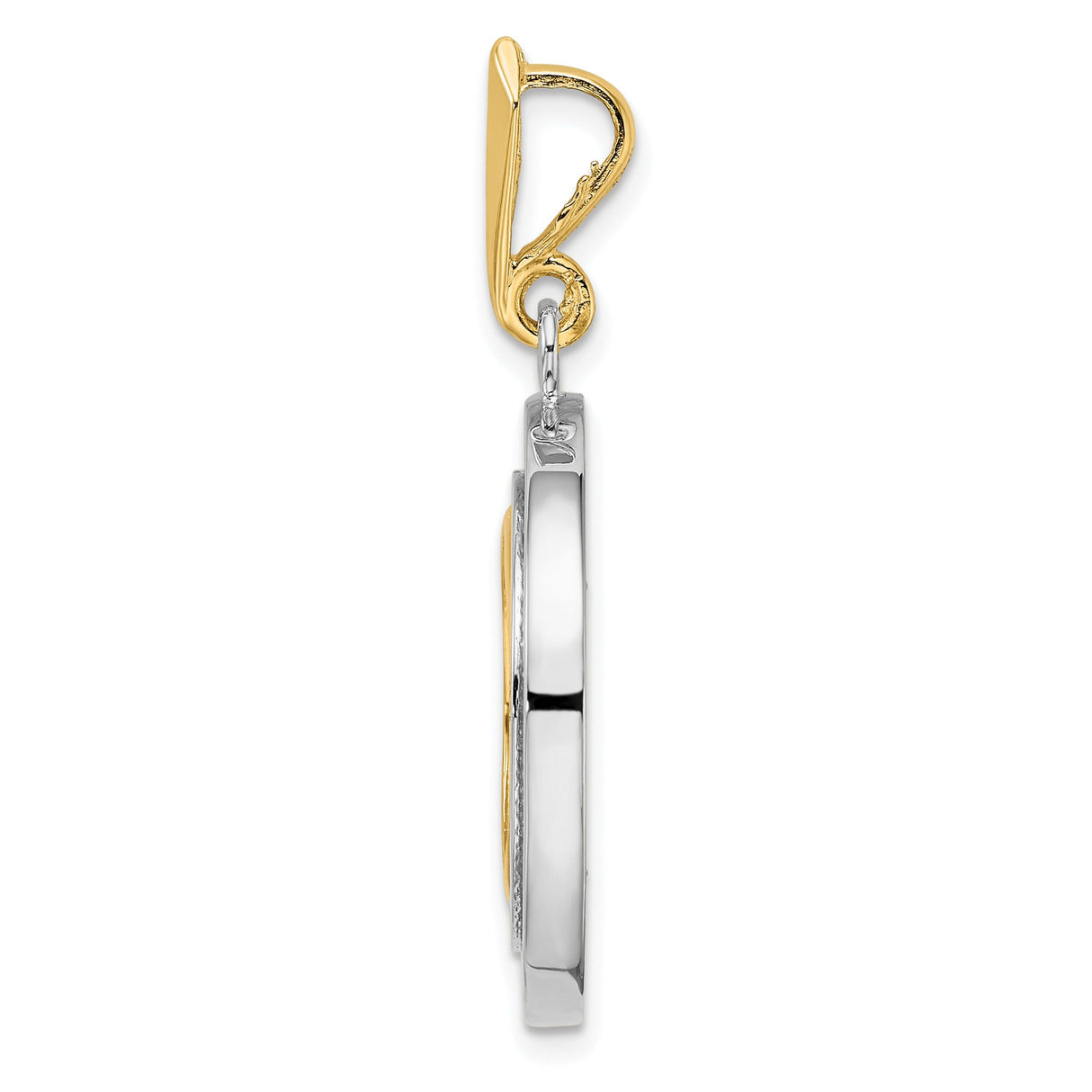 15 mm 14k Multi-Tone Gold coin bezel pendant for US $1 Indian Princess Type 3 — alternate view