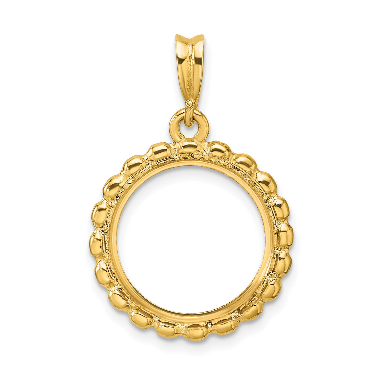 15 mm 14k Yellow Gold coin bezel pendant for US $1 Indian Princess Type 3 — additional image