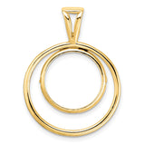 15 mm 14k Yellow Gold coin bezel pendant for US $1 Indian Princess Type 3