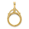 15 mm 14k Yellow Gold coin bezel pendant for US $1 Indian Princess Type 3