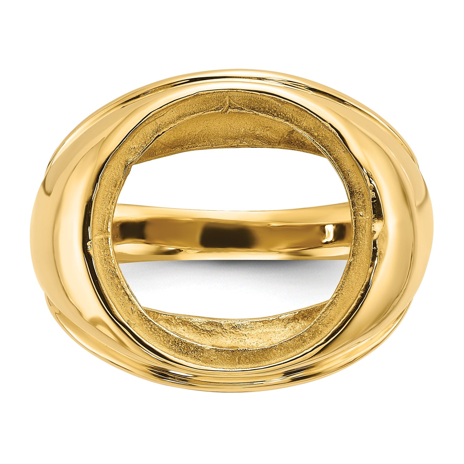 15 mm 14k Yellow Gold coin bezel ring for US $1 Indian Princess Type 3 — additional image