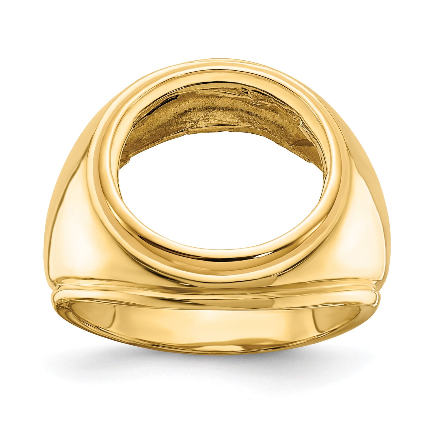 15 mm 14k Yellow Gold coin bezel ring for US $1 Indian Princess Type 3 — additional image