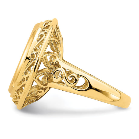 15 mm 14k Yellow Gold coin bezel ring for US $1 Indian Princess Type 3 — additional image