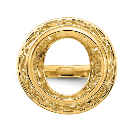 15 mm 14k Yellow Gold coin bezel ring for US $1 Indian Princess Type 3 — additional image