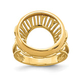 15 mm 14k Yellow Gold coin bezel ring for US $1 Indian Princess Type 3 — additional image
