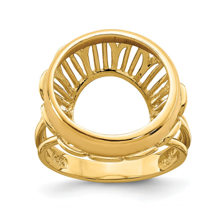15 mm 14k Yellow Gold coin bezel ring for US $1 Indian Princess Type 3 — additional image