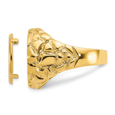 15 mm 14k Yellow Gold coin bezel ring for US $1 Indian Princess Type 3 — additional image