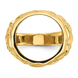 15 mm 14k Yellow Gold coin bezel ring for US $1 Indian Princess Type 3 — additional image