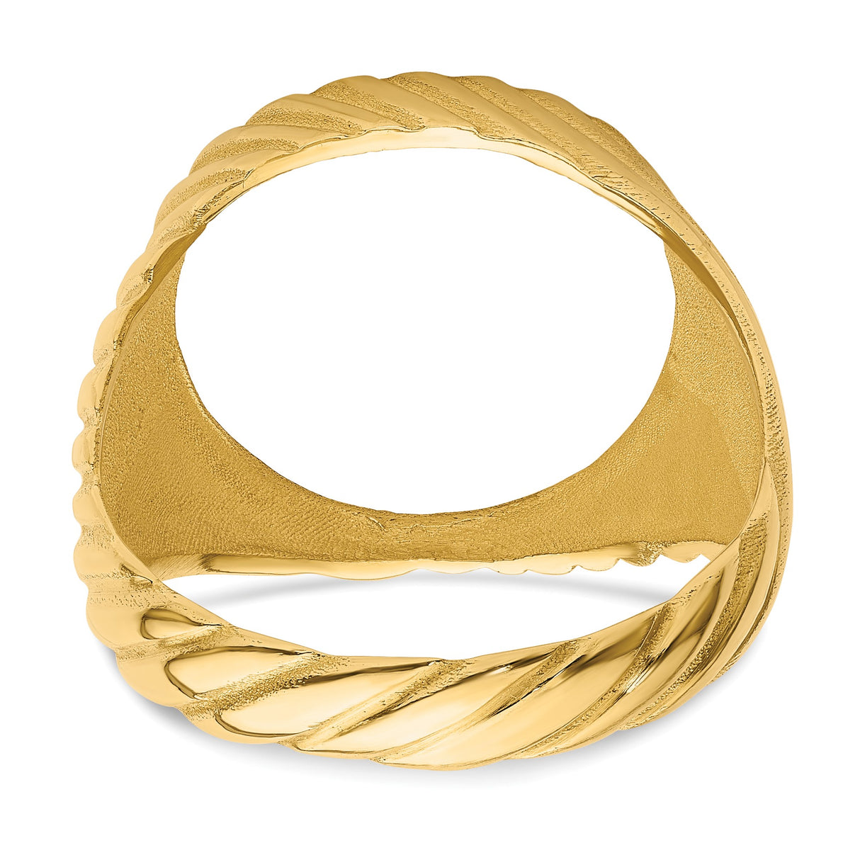 15 mm 14k Yellow Gold coin bezel ring for US $1 Indian Princess Type 3 — additional image