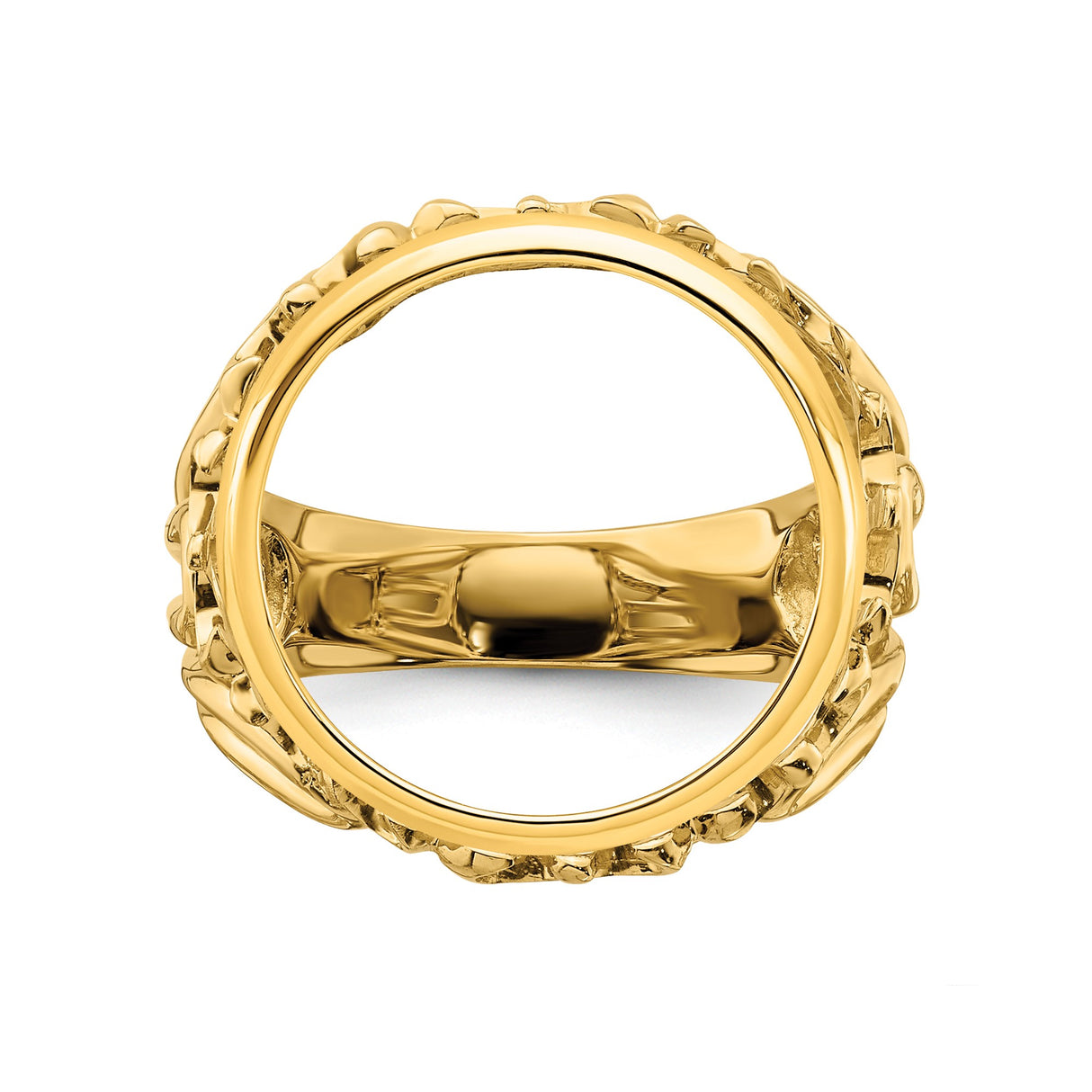 15 mm 14k Yellow Gold coin bezel ring for US $1 Indian Princess Type 3 — additional image