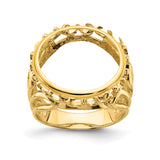15 mm 14k Yellow Gold coin bezel ring for US $1 Indian Princess Type 3 — additional image