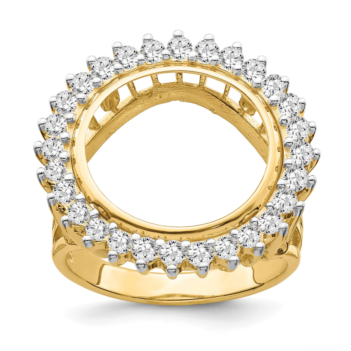 15 mm 14k Yellow Gold coin bezel ring for US $1 Indian Princess Type 3 — additional image