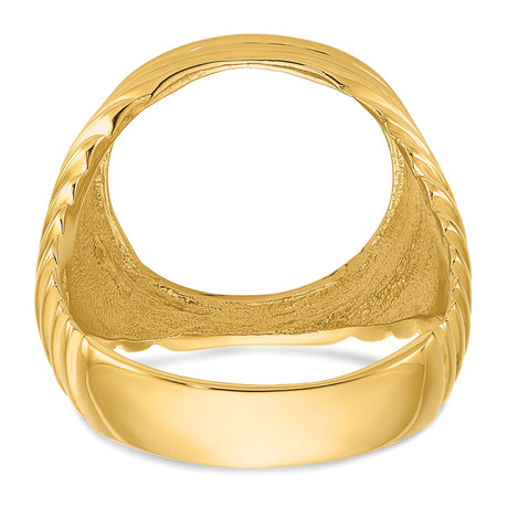 15 mm 14k Yellow Gold coin bezel ring for US $1 Indian Princess Type 3 — additional image