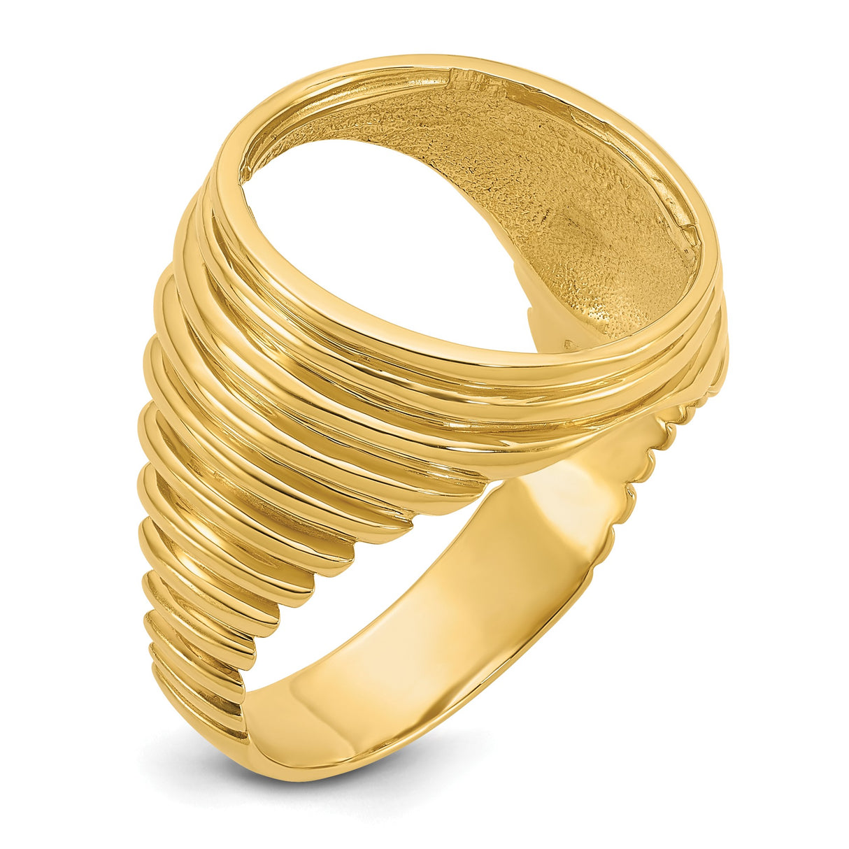 15 mm 14k Yellow Gold coin bezel ring for US $1 Indian Princess Type 3 — additional image