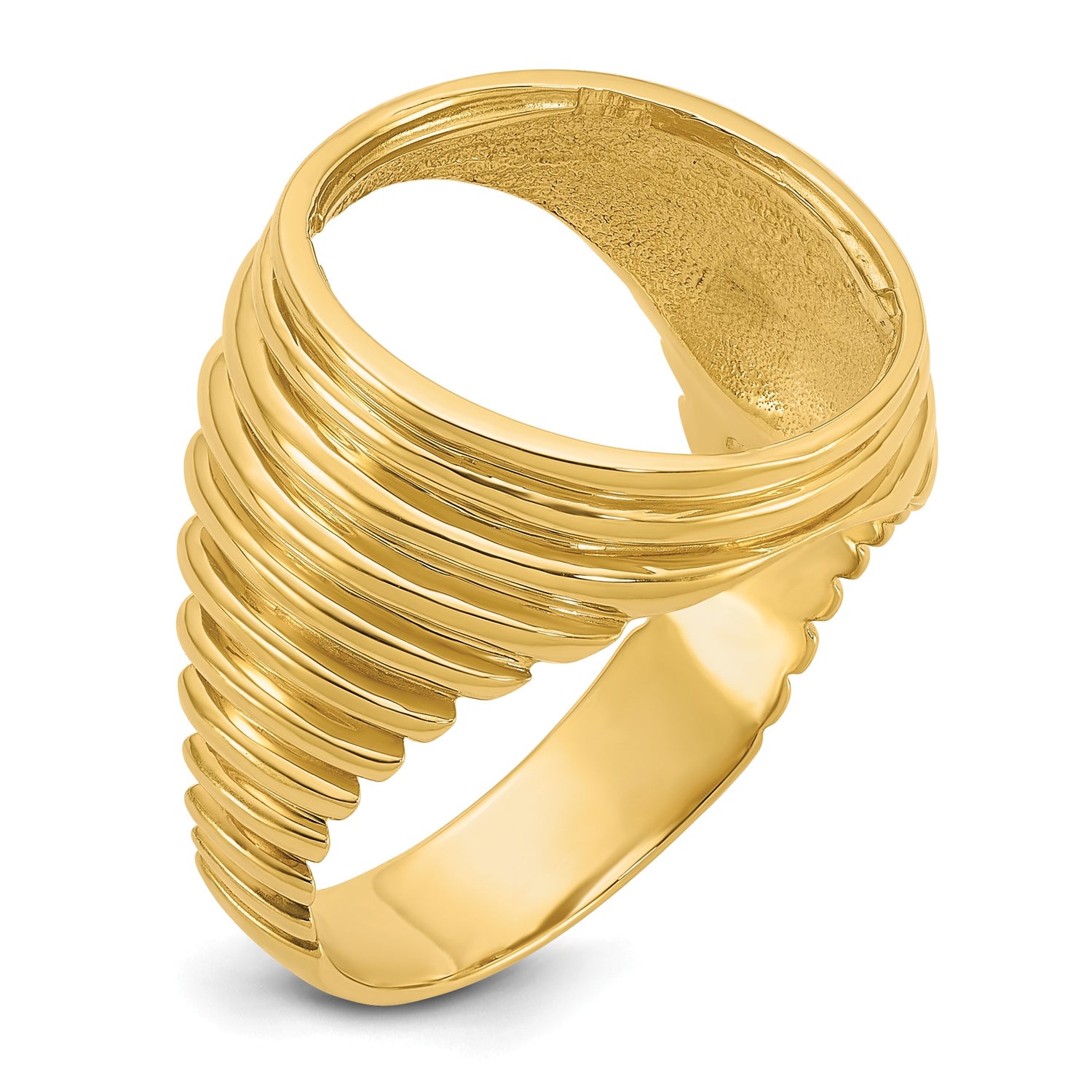 15 mm 14k Yellow Gold coin bezel ring for US $1 Indian Princess Type 3 — additional image