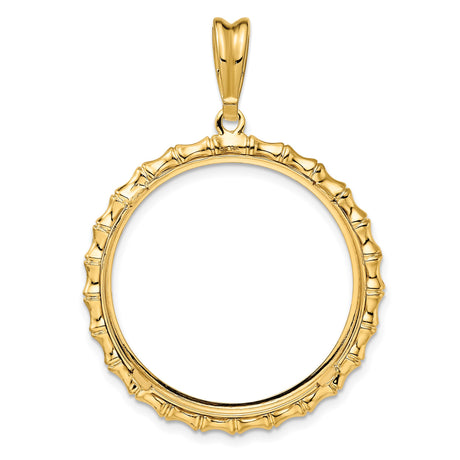27 mm 14k Yellow Gold coin bezel pendant for US $10 Indian Head Eagle — additional image