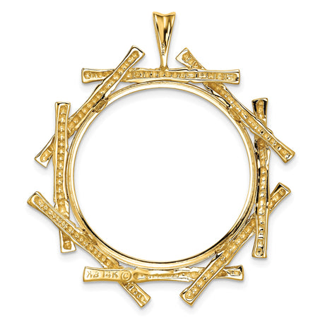 27 mm 14k Yellow Gold coin bezel pendant for US $10 Indian Head Eagle — additional image