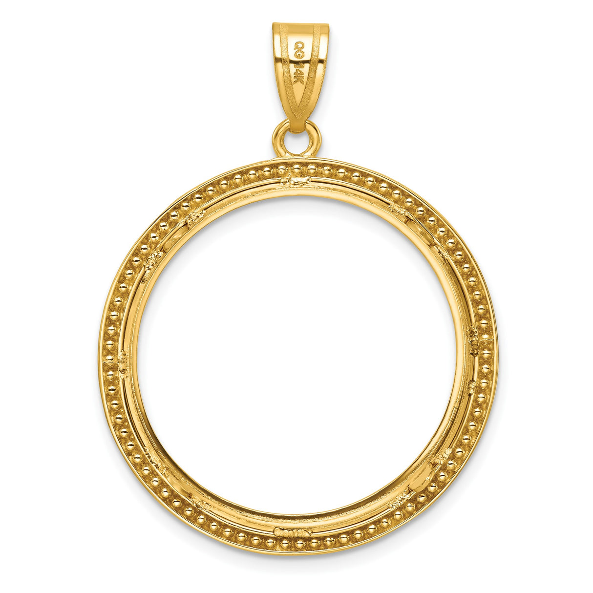 27 mm 14k Yellow Gold coin bezel pendant for US $10 Indian Head Eagle — additional image