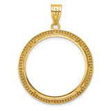 27 mm 14k Yellow Gold coin bezel pendant for US $10 Indian Head Eagle — additional image
