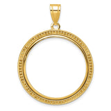 27 mm 14k Yellow Gold coin bezel pendant for US $10 Indian Head Eagle