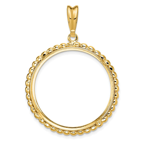 27 mm 14k Yellow Gold coin bezel pendant for US $10 Indian Head Eagle — additional image