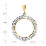 27 mm 14k Multi-Tone Gold coin bezel pendant for US $10 Indian Head Eagle — size reference (ruler)