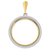 27 mm 14k Multi-Tone Gold coin bezel pendant for US $10 Indian Head Eagle