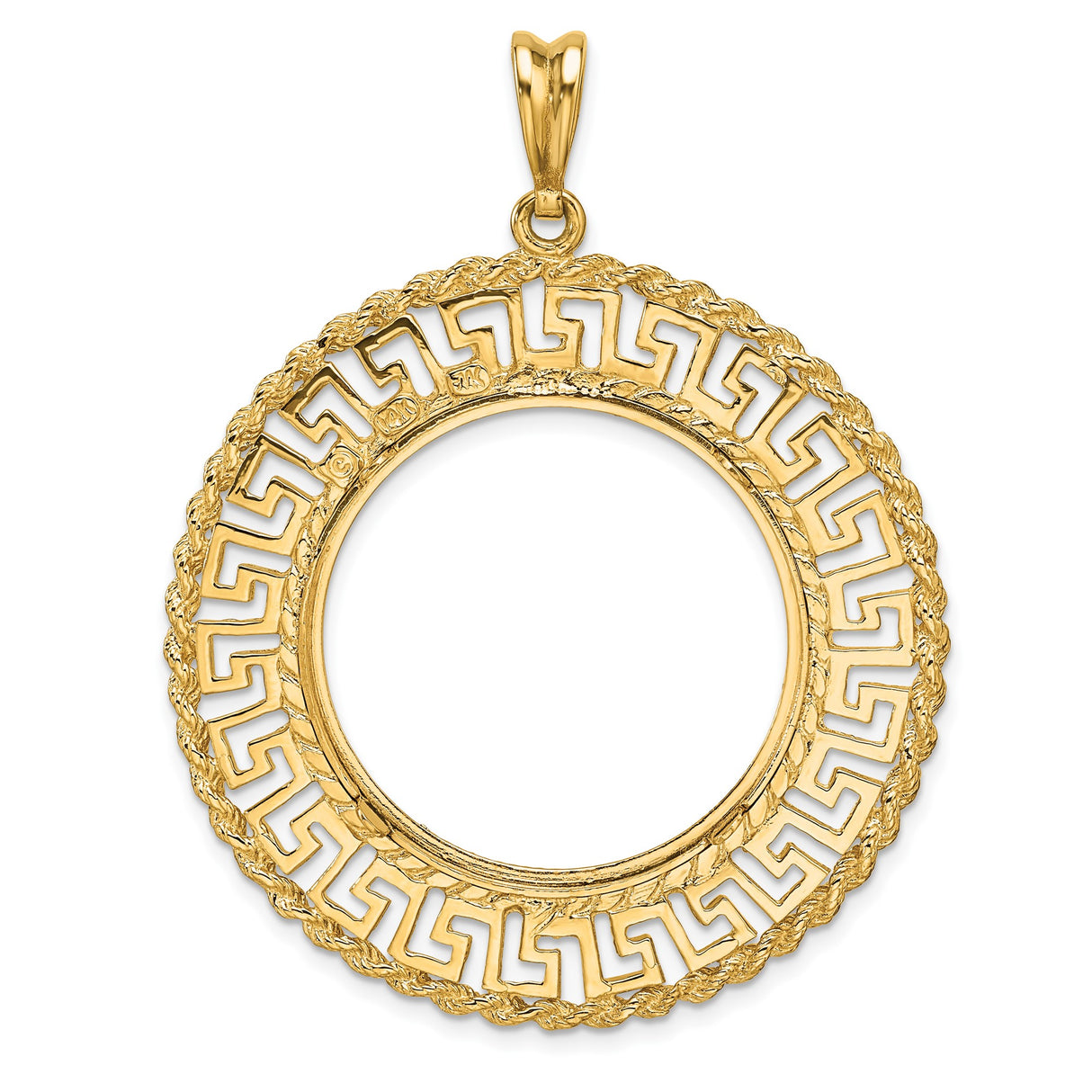 27 mm 14k Yellow Gold coin bezel pendant for US $10 Indian Head Eagle — additional image