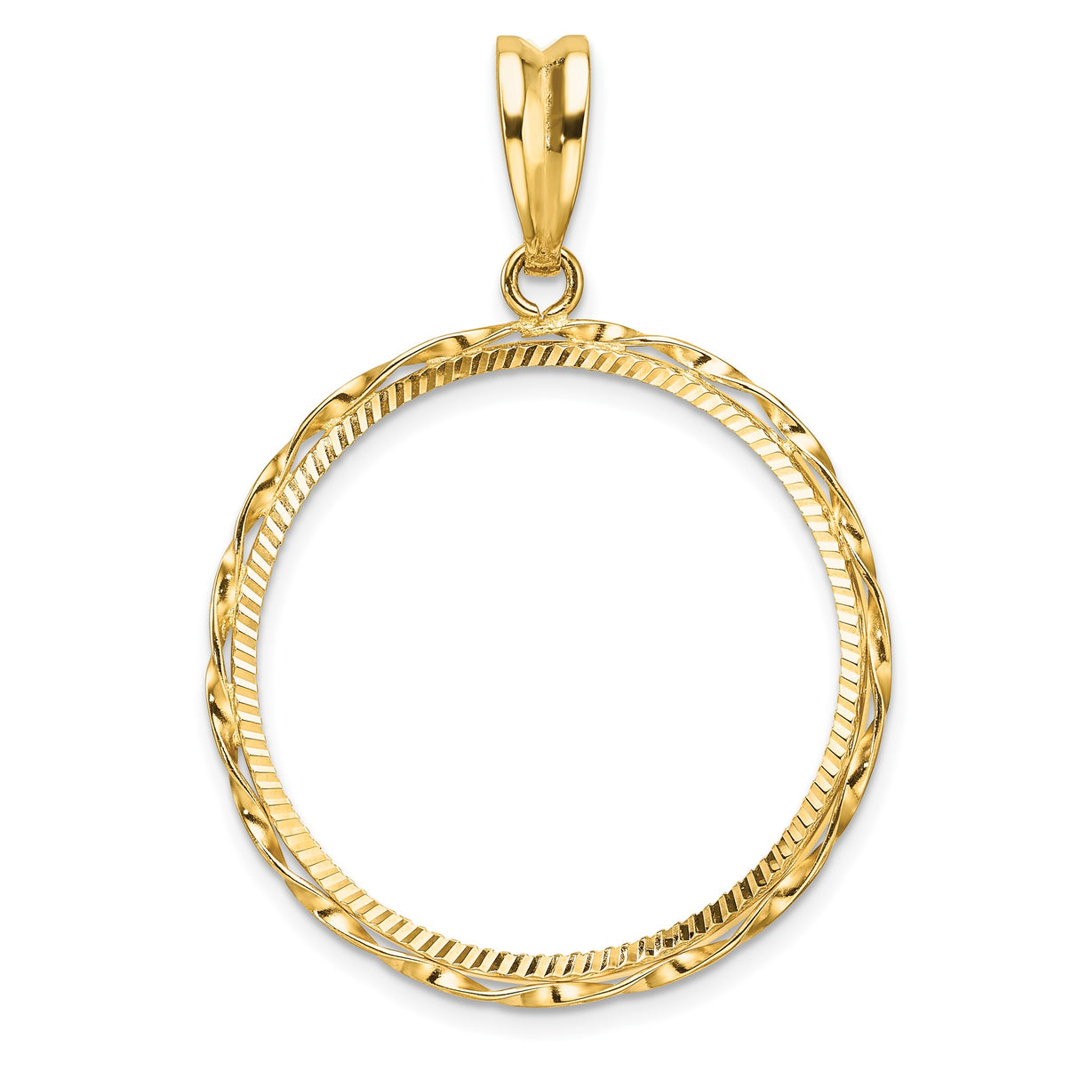 27 mm 14k Yellow Gold coin bezel pendant for US $10 Indian Head Eagle