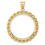 27 mm 14k Yellow Gold coin bezel pendant for US $10 Indian Head Eagle — additional image