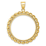 27 mm 14k Yellow Gold coin bezel pendant for US $10 Indian Head Eagle