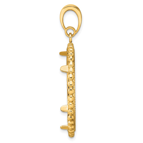 27 mm 14k Yellow Gold coin bezel pendant for US $10 Indian Head Eagle — alternate view