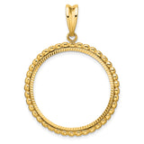 27 mm 14k Yellow Gold coin bezel pendant for US $10 Indian Head Eagle