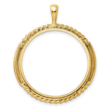 27 mm 14k Yellow Gold coin bezel pendant for US $10 Indian Head Eagle — additional image