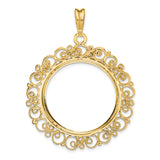 27 mm 14k Yellow Gold coin bezel pendant for US $10 Indian Head Eagle — additional image