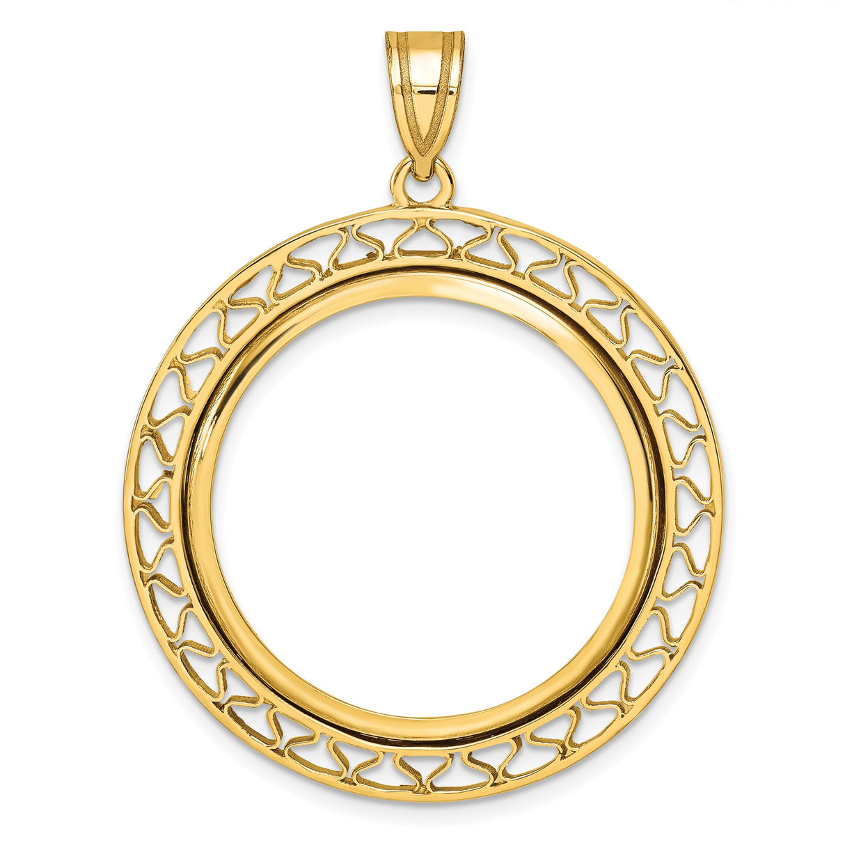 27 mm 14k Yellow Gold coin bezel pendant for US $10 Indian Head Eagle