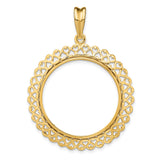 27 mm 14k Yellow Gold coin bezel pendant for US $10 Indian Head Eagle