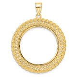 27 mm 14k Yellow Gold coin bezel pendant for US $10 Indian Head Eagle