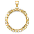 27 mm 14k Yellow Gold coin bezel pendant for US $10 Indian Head Eagle