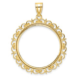 27 mm 14k Yellow Gold coin bezel pendant for US $10 Indian Head Eagle