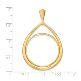 27 mm 14k Yellow Gold coin bezel pendant for US $10 Indian Head Eagle — size reference (ruler)